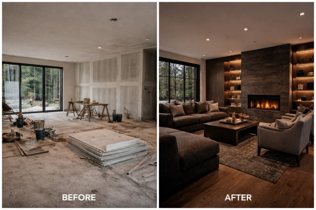 Custom interior finishing and living space transformation