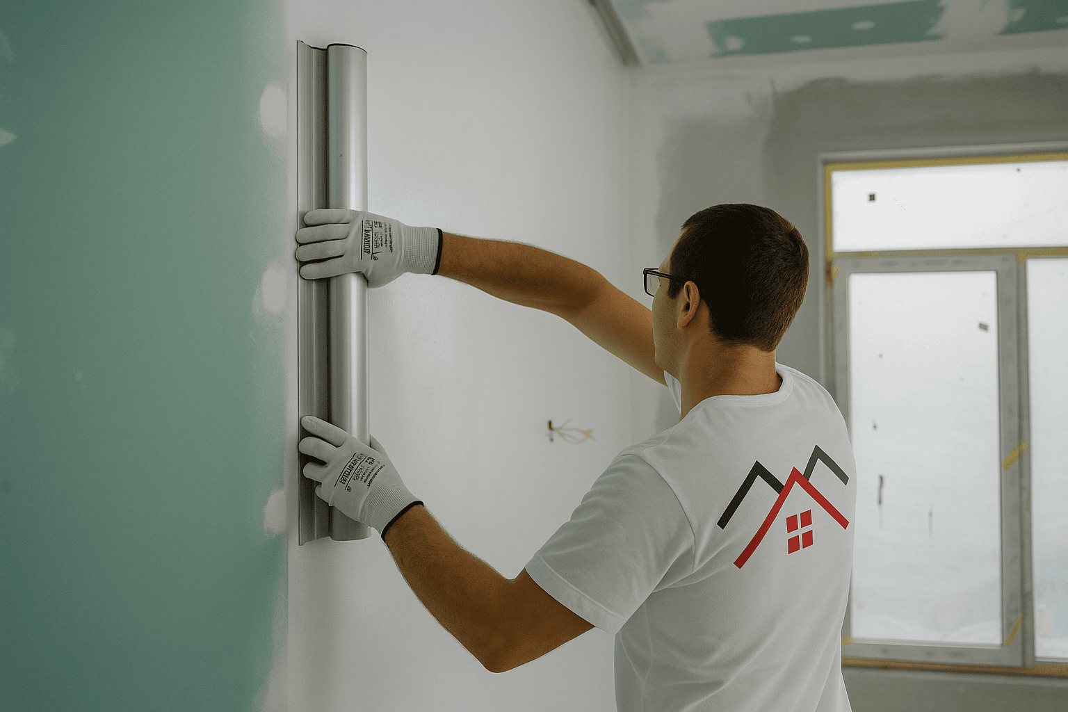 Craftspeople finishing interior details